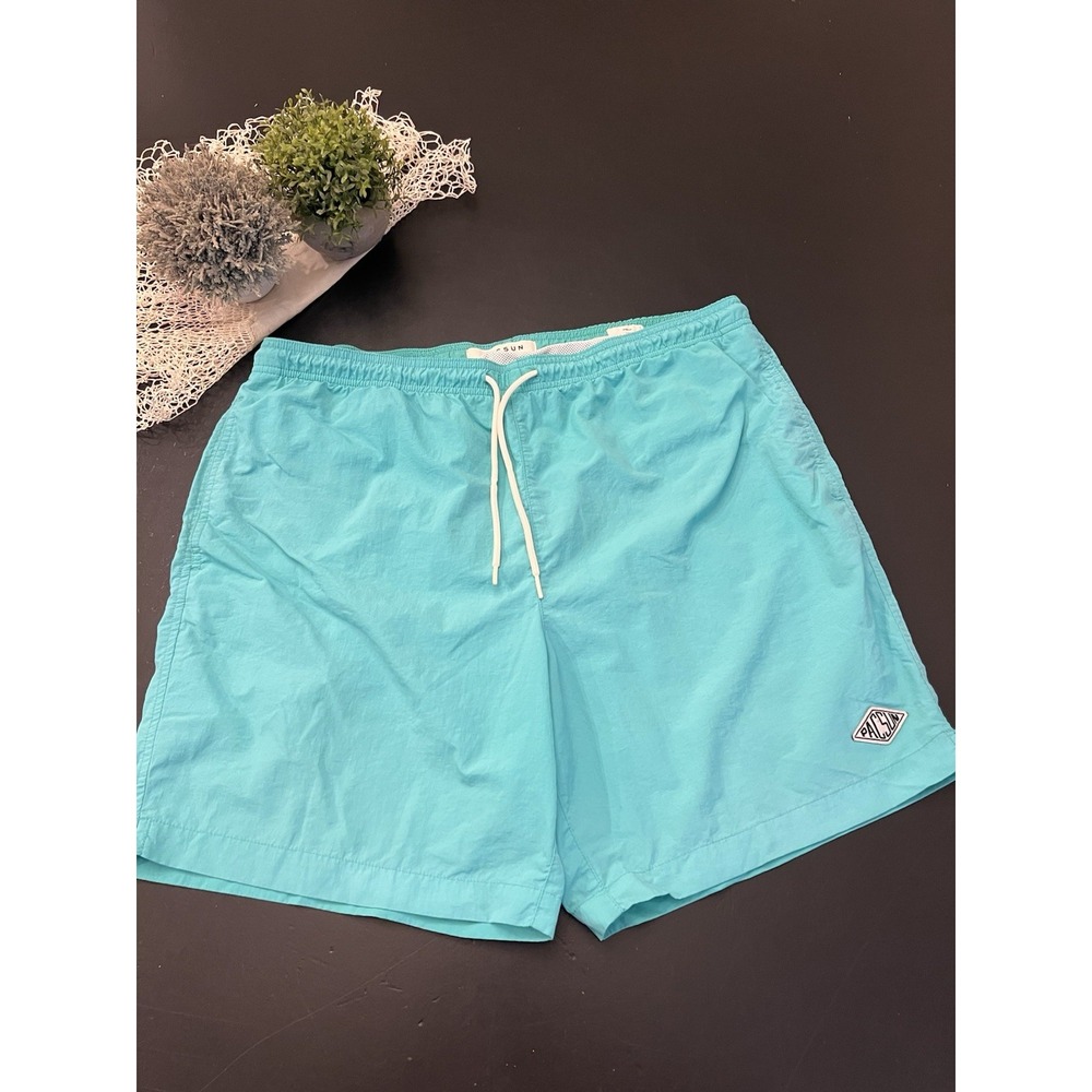 Pacsun Turquoise Teal Mesh Net Swim Trunks Nylon Shorts Sz XL Mens